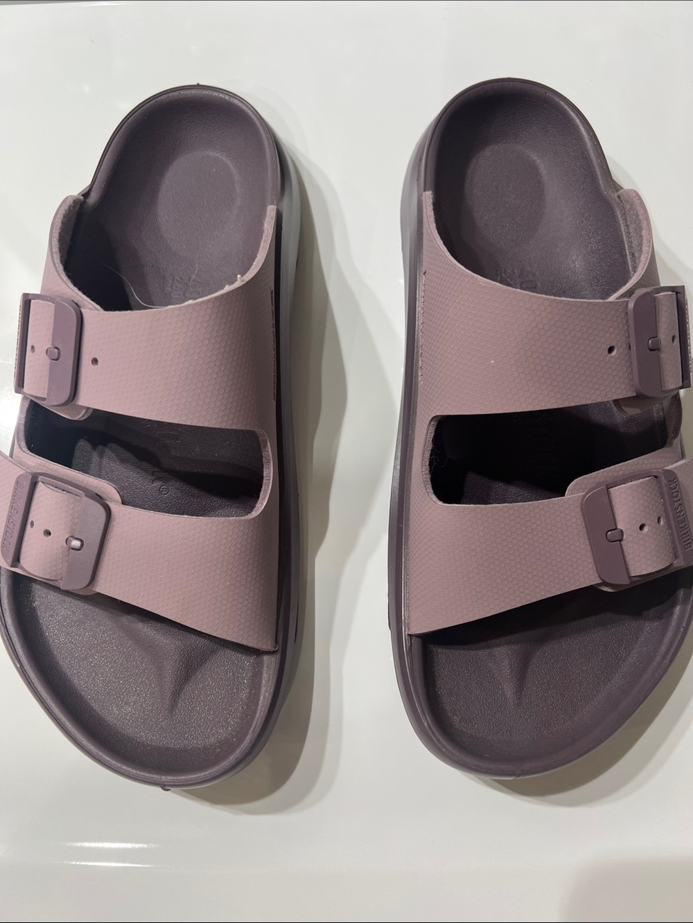 Birkenstock Two-Buckle Slide Sandals faded purple Mogami Terra Stealth 40. reg